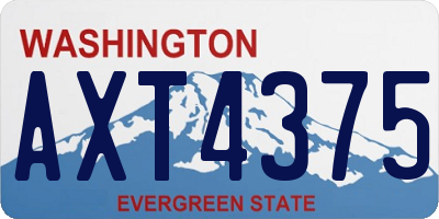 WA license plate AXT4375
