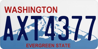 WA license plate AXT4377