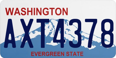 WA license plate AXT4378