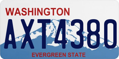 WA license plate AXT4380