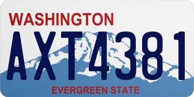 WA license plate AXT4381