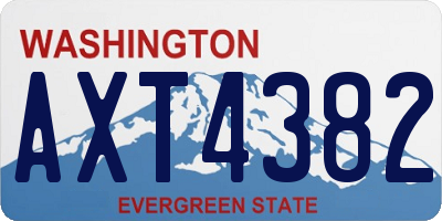 WA license plate AXT4382