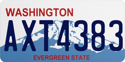 WA license plate AXT4383