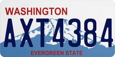 WA license plate AXT4384