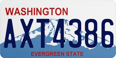 WA license plate AXT4386