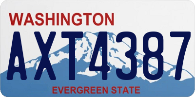 WA license plate AXT4387