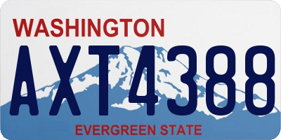 WA license plate AXT4388