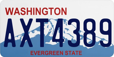 WA license plate AXT4389