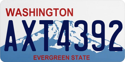 WA license plate AXT4392