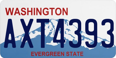 WA license plate AXT4393