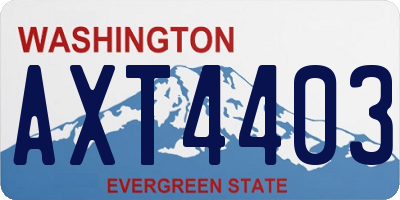WA license plate AXT4403