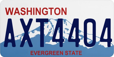 WA license plate AXT4404