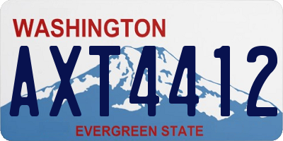 WA license plate AXT4412