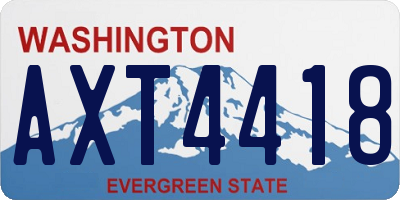 WA license plate AXT4418