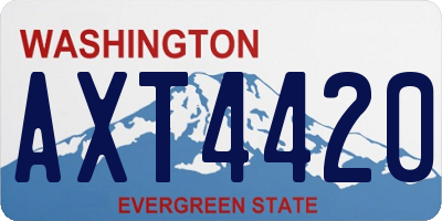 WA license plate AXT4420