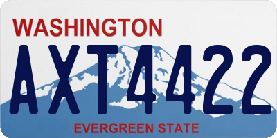WA license plate AXT4422
