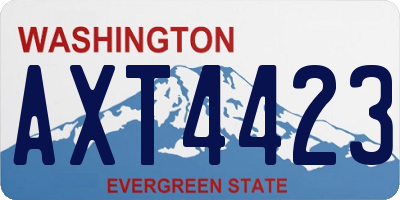 WA license plate AXT4423