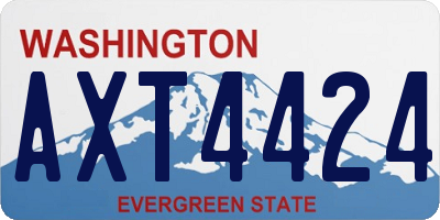 WA license plate AXT4424