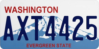 WA license plate AXT4425
