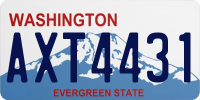 WA license plate AXT4431