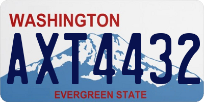 WA license plate AXT4432