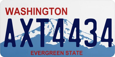 WA license plate AXT4434