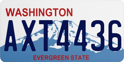 WA license plate AXT4436