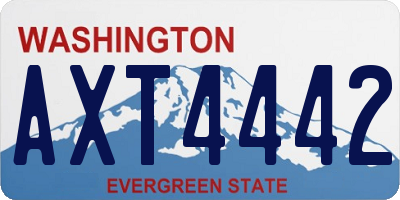 WA license plate AXT4442