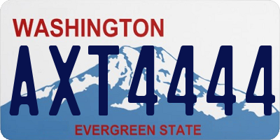 WA license plate AXT4444