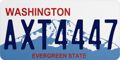 WA license plate AXT4447
