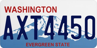 WA license plate AXT4450
