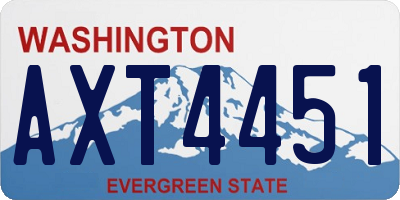 WA license plate AXT4451