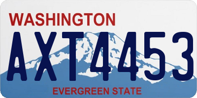WA license plate AXT4453