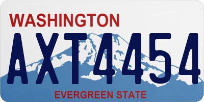 WA license plate AXT4454