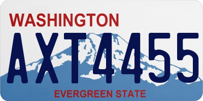 WA license plate AXT4455