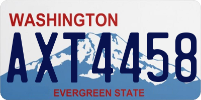 WA license plate AXT4458