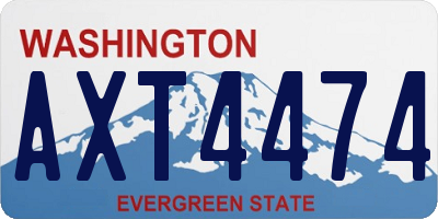WA license plate AXT4474