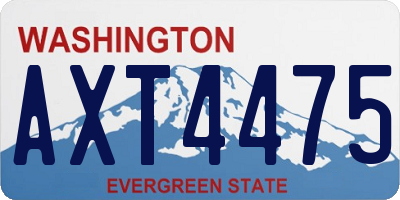 WA license plate AXT4475