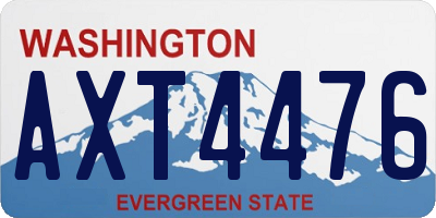 WA license plate AXT4476