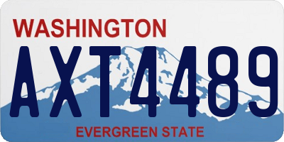 WA license plate AXT4489