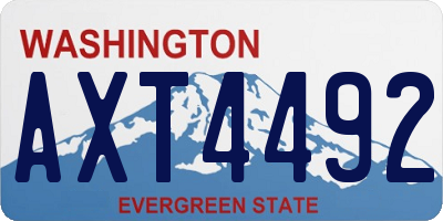 WA license plate AXT4492
