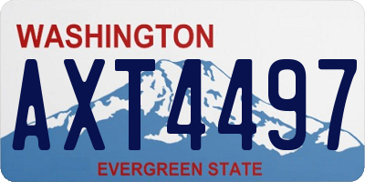 WA license plate AXT4497