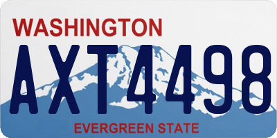 WA license plate AXT4498