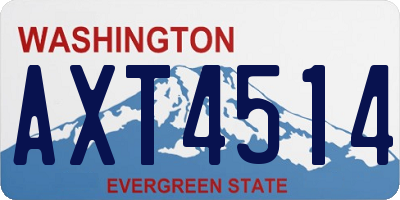 WA license plate AXT4514