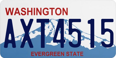 WA license plate AXT4515