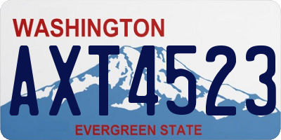 WA license plate AXT4523