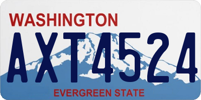 WA license plate AXT4524