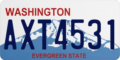 WA license plate AXT4531