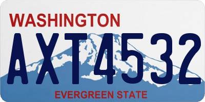 WA license plate AXT4532