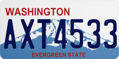 WA license plate AXT4533
